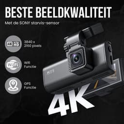 RedTiger F7N Dual Dashcam voor auto - 4K & 1080p - Voor en achter Camera - WiFi en Gps - 3,18 inch LCD met App - Sony Sensor - Nachtzicht - Parkeerbewaking - G Sensor - Loop opname — thumbnail 2