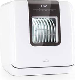 Klarstein Vaatwasser mini- voor 3 couverts, stille inbouwvaatwasser, compact met 7 wasprogramma's, kleine tafelmodel vaatwasser voor thuis, kantoor, camping, mini-vaatwasser met wateraansluiting - 6L 42 cm - Touch Vrijstaand — thumbnail 1
