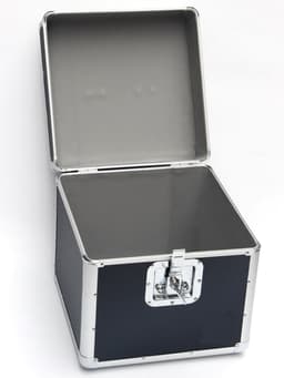 Vinyl koffer LP koffer voor 70 tot 100 platen afsluitbaar zwart aluminium — thumbnail 2