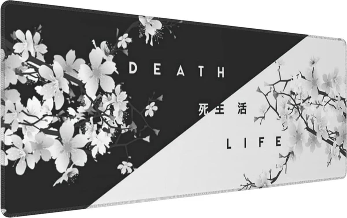 [Muismat][Gaming] - [Gaming Muismatten] - [Death/Life] - [Zwart/Wit] — afbeelding 1