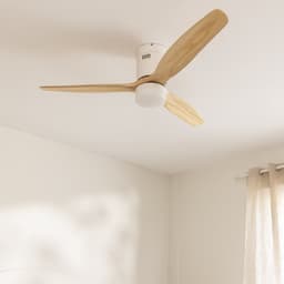 CREATE - Plafondventilator 40W silent Ø132 cm - Met Verlichting drie temperaturen - Met Wifi - Met Afstandsbediening - 6 Snelheden - Timer - Zomer/Winter functie - Wit - WIND CALM — thumbnail 4
