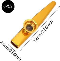 Kazoo Metaal - 6 Stuks - Kazoo Fluit in Diverse Kleuren - Muziekinstrumenten voor Kinderen — thumbnail 5