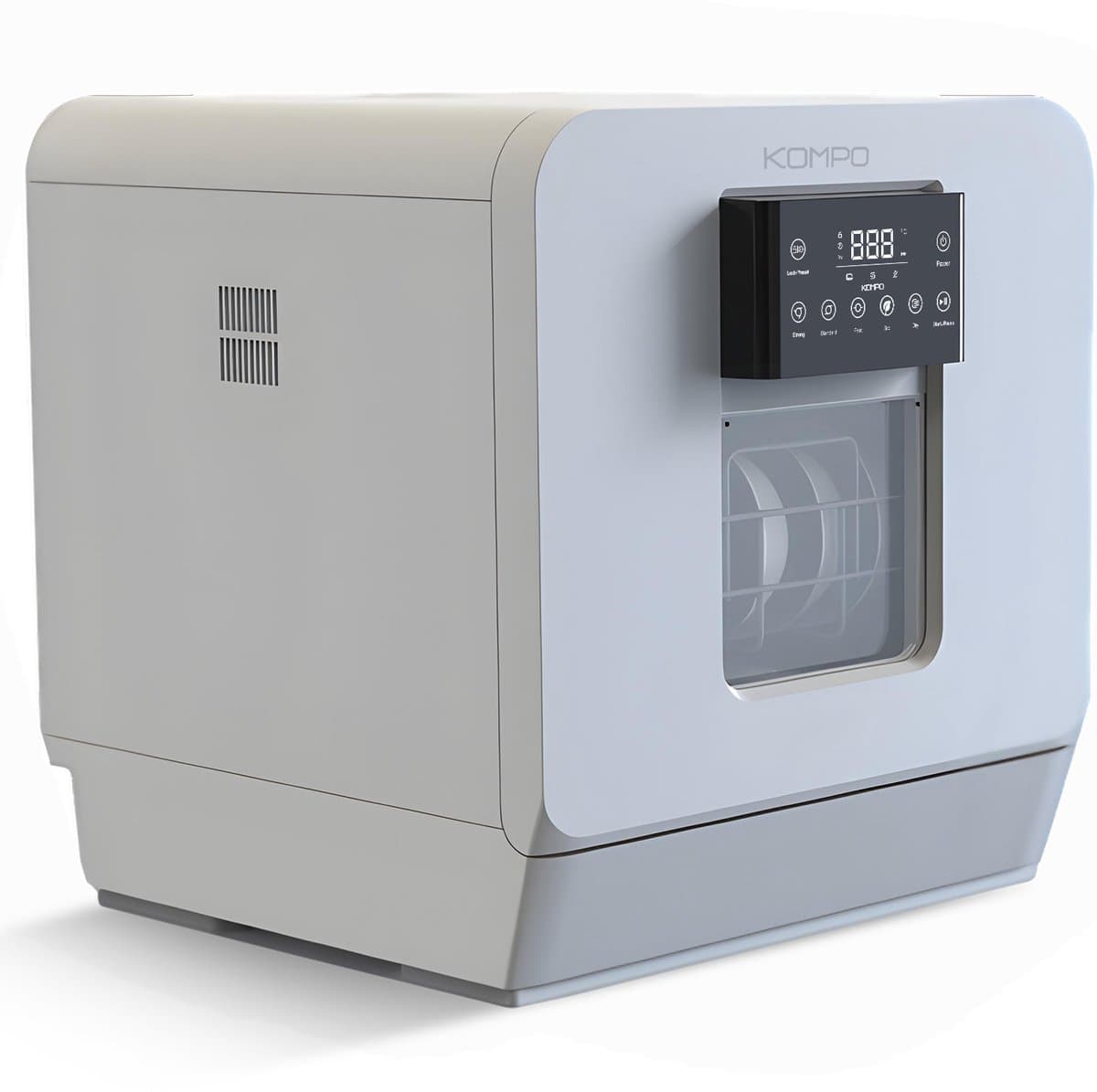 Kompo K02 - Mini Vaatwasser – 4 Couverts – Waterreservoir & Kraanaansluiting – Ingebouwde Ontkalker / Waterontharder – Energiezuinig – Stil – 5 Programma’s – Vrijstaand – Tafelmodel – Wit — afbeelding 1