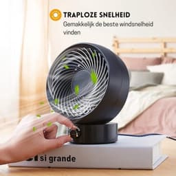 Intelectro Tafelventilator - Compacte Ventilator voor Instant Verfrissing! - Krachtige Luchtstroom - Verstelbare Windrichting - Gemakkelijk Schoonmaken - Compact Formaat - USB Ventilator - Zwart - Levering Sneller dan Aangegeven! — thumbnail 5