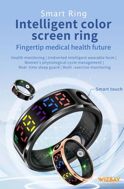 WizBay Premium Select® Smart Ring Color LED Rosé Goud - Maat 10 - Hartslag Slaap Zuurstof - Gesture - Multi Sport Modi — thumbnail 5
