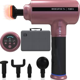 Verwarmd percussie massagepistool met 5 hoofden voor spierherstel en verlichting - Roze — thumbnail 1