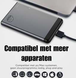 Dutch Wanted Draagbare HHD Externe Harde Schijf - 1TB aan Solide State Opslag - Snelle writing speed - Plug and play - Portable storage - Opslag extern pc of laptop - USB 3.2 - Snelle Harde schijf expansion — thumbnail 3
