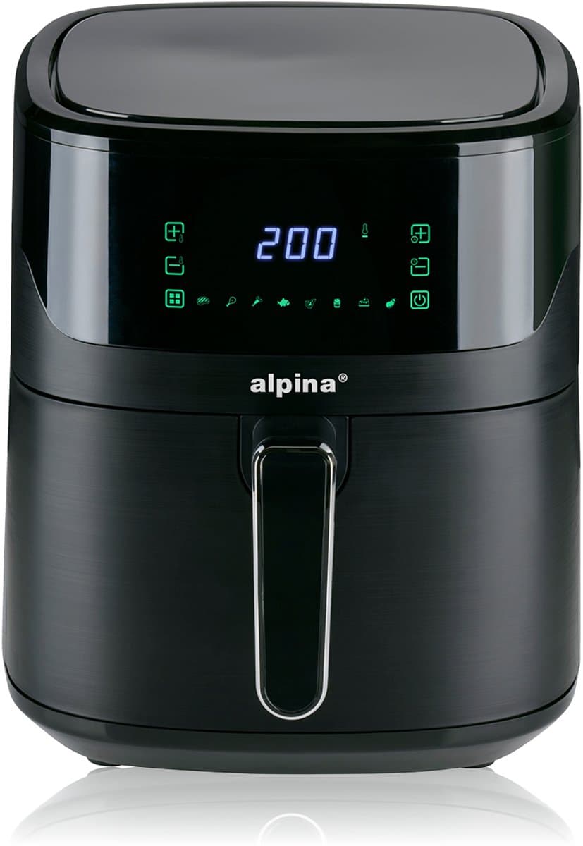 alpina Airfryer XL - Heteluchtfriteuse 6L - Air Fryer 2 tot 5 Personen - Heteluchtoven met Digitaal Touchscreen - Instelbare Temperatuur 80 tot 200 Graden - Timer Functie - 8 Kookprogramma's — afbeelding 1