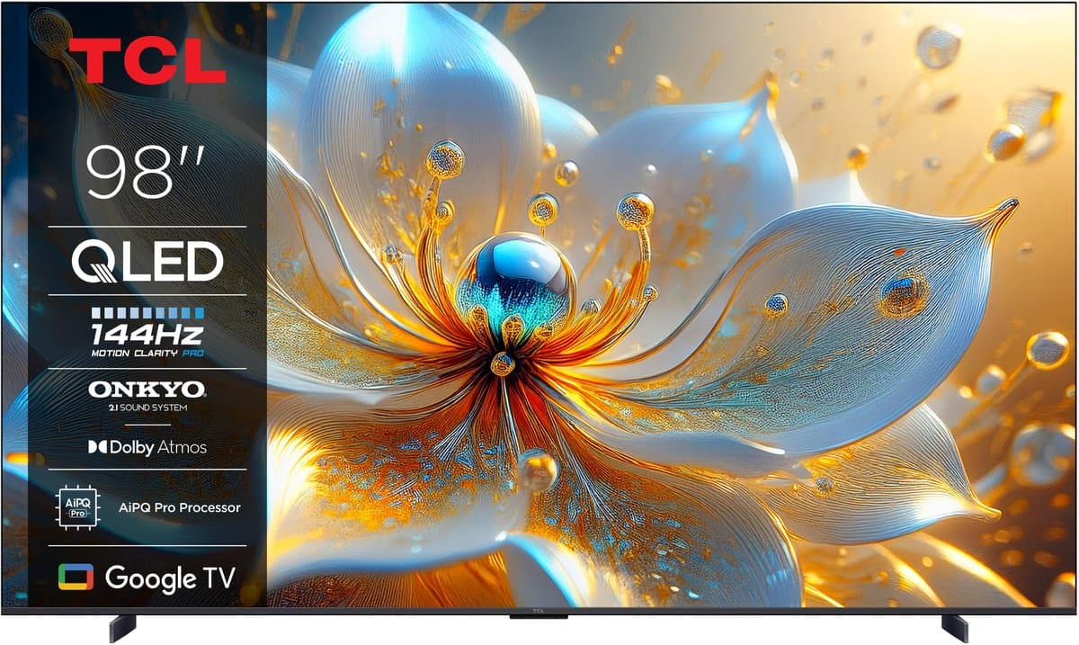 TCL 98T8C - 98 inch - 4K QLED - 144Hz - 2025 - Smart TV — afbeelding 1