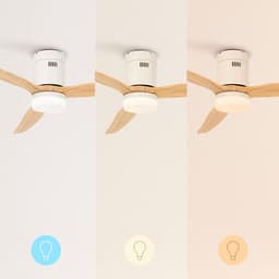 CREATE - Plafondventilator 40W silent Ø152 cm - Met Verlichting drie temperaturen - Met Wifi - Met Afstandsbediening - 6 Snelheden - Timer - Zomer/Winter functie - Wit - WIND CALM L — thumbnail 5