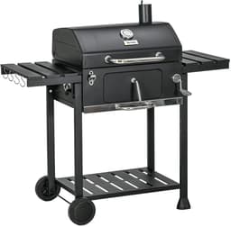 Premie Houtskool barbecue - Smoker Barbecue - Grilloppervlak 54x42cm - BBQ voor buiten, tuin - Zwart — thumbnail 1