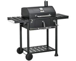 Premie Houtskool barbecue - Smoker Barbecue - Grilloppervlak 54x42cm - BBQ voor buiten, tuin - Zwart