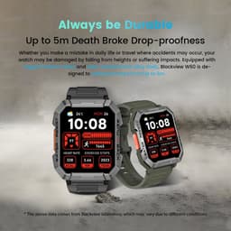 Blackview W60 Smartwatch voor heren - fitnesshorloge met telefoonfunctie (bellen/ontvangen) - kompas - IP68 waterdicht - sporthorloge met 100+ sportmodi - hartslag- en slaapmonitor - stappenteller - geschikt voor Android en iOS - Grijs — thumbnail 4