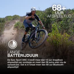 JLab Epic Sport ANC 3 Draadloze Oordopjes - Oortjes Draadloos – LDAC audio - Hybrid Active Noise Cancelling - 56 uur Batterijduur - IP66 Waterbestendig - Aanpasbare EQ3 instellingen - Bluetooth Multipoint - Hardlopen - Zwart — thumbnail 5
