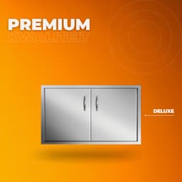 BBQ Dubbele Deur Luxe - RVS - Met Voering - 88 x 48 cm — thumbnail 3