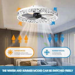 Luxe Plafondventilator - Met LED Verlichting - Dimbaar - Zwart - 50cm — thumbnail 5