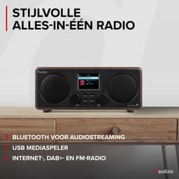Internetradio - Audizio Foza digitale radio met Bluetooth - DAB radio en FM radio in één - Houtlook — thumbnail 2