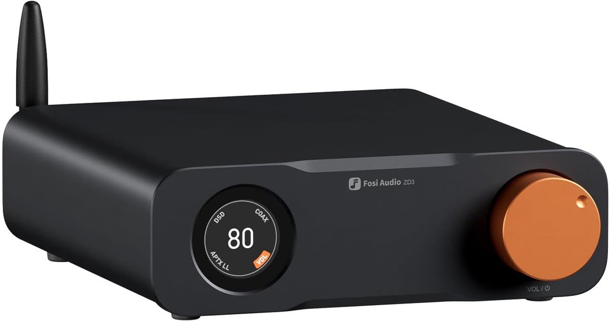 Fosi Audio ZD3 Desktop DAC Preamp, ES9039Q2M, HDMI ARC/Bluetooth/USB/Optisch/Coax Ingangen, XLR/RCA Uitgangen met Afstandsbediening — afbeelding 1