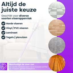 Actueell® Elektrische vloerwisser D2 Geschikt voor Dyson V7 V8 V10 V11 V15 Steelstofzuiger – Mop Dweil Opzetstuk – Stofzuigermond – Vloermop – Nat & Droog – Inclusief 6 Dweil Pads – Materiaal ABS + Fiber – Paars — thumbnail 5