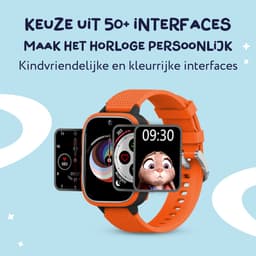 LEROYS - GPS Horloge Kind - Kinder Smartwatch - Android en iOS - Oranje - Incl. Simkaart — thumbnail 5