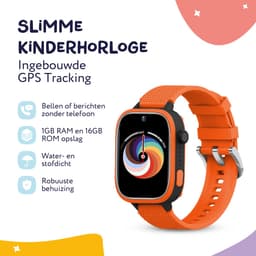 LEROYS - GPS Horloge Kind - Kinder Smartwatch - Android en iOS - Oranje - Incl. Simkaart — thumbnail 2