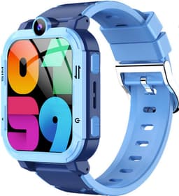 Voltura Smartwatch Kinderen - GPS Horloge Kind Met Simkaart - GPS Tracker - Kinder Smartwatch - Smartwatch Android - 4G - Videobellen - HD Camera - SOS-Knop - Whatsapp en SMS - Elke polsmaat - Nederlands - Incl. Simkaart - Blauw — thumbnail 1
