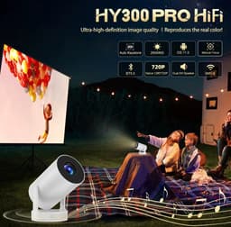 Projector Hy300 Pro - Mini beamer - 4K Android 11 Dual Wifi6 - 260Ansi - Allwinner H713 Bt 5.0 1080P 1280*720P - Home Cinema Outdoor Projetor — thumbnail 1