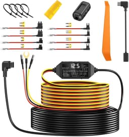 Camigoo® Dascham Hardwire Kit Pro - Voor 24/7 Parkeerbewaking - Met Bescherming Tegen Lage Accu - Met 4 Verschillende Zekeringtypen - Accustroom - Constante Voeding - Geschikt voor alle Camigoo® & Type-C aansluiting Dashcams — thumbnail 1