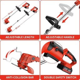 3-in-1 Accu Grastrimmer met Draaibare Kop en Telescoopgreep — thumbnail 5