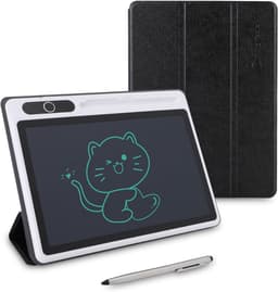 Zavira® Digitaal notitieblok - E-rader - Notepad - 22,86 x 22,86 x 0,1 cm - 300 g - Zwart met lederen hoes — thumbnail 1