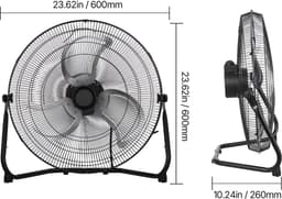 Vloerventilator Set 2 Stuks - Industriële Windmachine - Ø 50,8 cm - 3 Snelheden - 360° Kantelbaar - 4800 CFM Luchtstroom - Voor Sportschool, Garage, Thuis — thumbnail 3