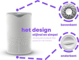 Luchtreiniger - Air Purifier - Mini Luchtreiniger met Ionisator / Actieve Koolstof - Vervangbaar HEPA Filter - UV lamp — thumbnail 4
