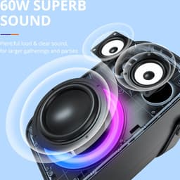 Tronsmart Halo 110 - Draagbare Bluetooth Partyspeaker - 60W Stereo - 18 Uur Batterij - IPX6 Waterbestendig - Karaoke - Met Microfoon - Zwart — thumbnail 3