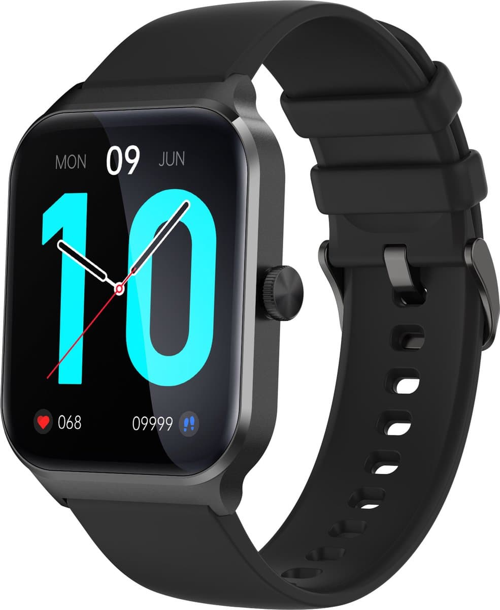 oTronica Smartwatch dames - Smartwatch Heren - Stappenteller - Full Screen - Fitness Tracker - Activity Tracker - Smartwatch Android & IOS - Zwart — afbeelding 1