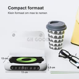 GH Goods - Discman - Draagbare CD Speler met Bluetooth - Ingebouwde speaker - Voor in de auto - EA100 - 3.5 MM Aux - CD / CD-R / CD-RW - MP3 - Zwart — thumbnail 5