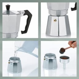 Espressomaker 3-kops, Beige - Kela | Italia — thumbnail 2