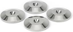 Dynavox Spike dempers, onderlegschijven, sluitringen voor luidsprekerboxen en apparaten, stijlvolle bescherming tegen krassen op de vloer of in het hifi-rek, set van 4, zilver — thumbnail 1