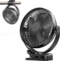 Oplaadbare draagbare ventilator 8-inch - campingventilator 10000 mAh - clipventilator - 4 snelheden - 720 ° rotatie - thuis, kantoor, kinderwagen Turbo fan — thumbnail 1