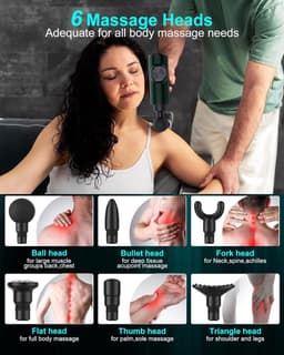 Massagepistool - Lichaamsmassage - 5 Snelheden - 6 Kopstukken - Spierpijnverlichting - Oplaadbaar — thumbnail 3