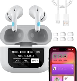 In-Ear Draadloze Oordopjes met Touch Display - Geschikt voor iPhone Oortjes - Nieuwe Bluetooth 5.4 - Noise Cancelling - Oortjes Draadloos - Originele Wireless EarBuds - Phreeze TWS9 Pro — thumbnail 1