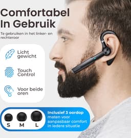 DynaBright Draadloze Headset PRO - Noise Canceling – Incl Oplaadkoffer - Bluetooth 5.1 - Bluetooth Headset – Handsfree Bellen Auto - Oortjes Draadloos met Microfoon — thumbnail 2