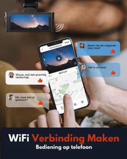 REDTIGER® Dashcam Voor Auto - Dashcam Voor Auto Full HD GPS - Dual Dashcam Voor Auto - Dashcam Auto - Dashcam Voor Auto Voor en Achter - Dashcam Auto Voor en Achter - Dashcam Voor Auto Met Wifi - Dashcam Wifi — thumbnail 4