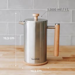 ThermoPress Franse pers - Dubbelwandige geïsoleerde roestvrijstalen koffiezetter - 1 liter (5 kopjes) - Inclusief reservefilters en onderzetter — thumbnail 2
