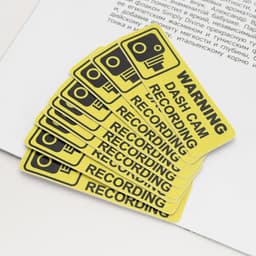 Dailygoody - Dashcam Waarschuwingsstickers - Verbeterde Veiligheid - Geel - PVC - 10 Stuks - Geschikt voor Auto - 89x28 mm — thumbnail 2