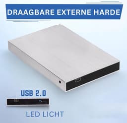 Harde Schijf Extern - Draagbare - 1TB Opslag - Zilver — thumbnail 3