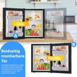 Mini-koelkast met slot en glazen front, 40 liter stille tafelkoelkast met temperatuurregeling — thumbnail 5