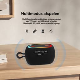 Bluetooth speakers-Draagbare speaker -Draadloze speaker- LED-omgevingsverlichting-krachtige bas-TWS-stereokoppeling-Bluetooth 5.3-Multifunctionele audio-ingangen-AUX-in - TF - Zwart — thumbnail 3