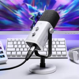 FIFINE AM8 - Gaming Microfoon Dynamische - Podcast Streaming PC PS4 PS5 - Ruisonderdrukking - Touch Mute Knop - USB RGB - Wit — thumbnail 5