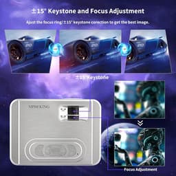 Ondersteuning 1080p Full HD 7500 lumen Mini-beamer draagbaar voor thuisbioscoop Bluetooth-compatibel met smartphone/laptop/firestick Beamer — thumbnail 4