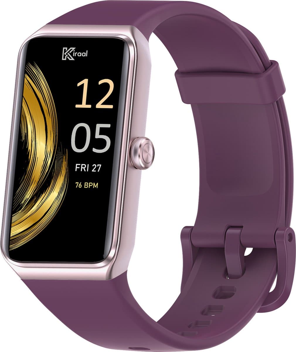 Kiraal Venture Active - AMOLED Activity Tracker - Stappenteller - Hartslagmeter - Bloeddrukmeter - Smartwatch - Waterdicht - Heren - Dames - Nederlandse Handleiding - Paars — afbeelding 1